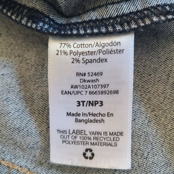 Wonder Nation Denim Jacket 3T Girls Dark Wash Button-Up Pockets Cotton - Picture 7 of 7